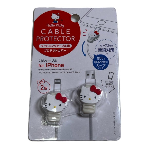 Hello Kitty Sanrio IPhone Charger Cord Protectors ~ Cute Kawaii Phone Accessory - Picture 1 of 5